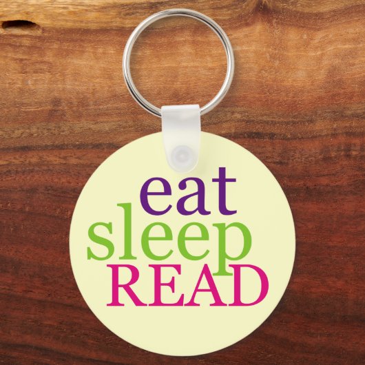 Eat, Slaap, LEES - Retro Sleutelhanger (Voorkant)