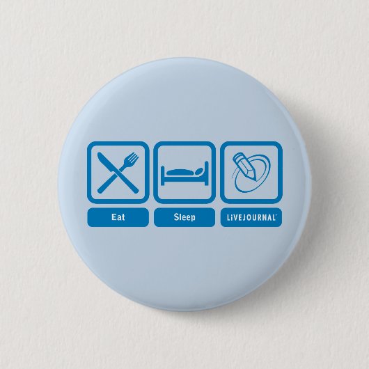 Eat, Slaap, LiveJournal Ronde Button 5,7 Cm (Voorkant)