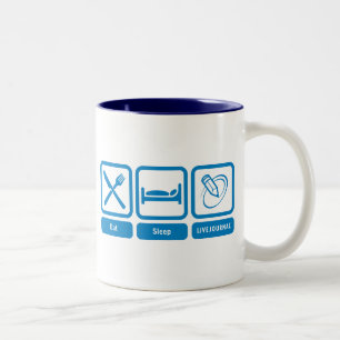 Eat, Slaap, LiveJournal Tweekleurige Koffiemok