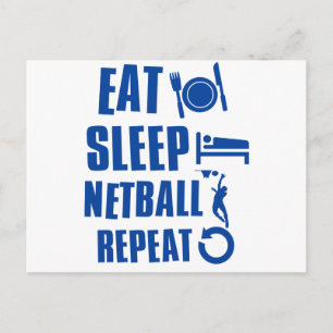 Eat slaap Netball Briefkaart