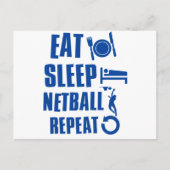 Eat slaap Netball Briefkaart (Voorkant)