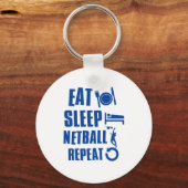 Eat slaap Netball Sleutelhanger (Voorkant)