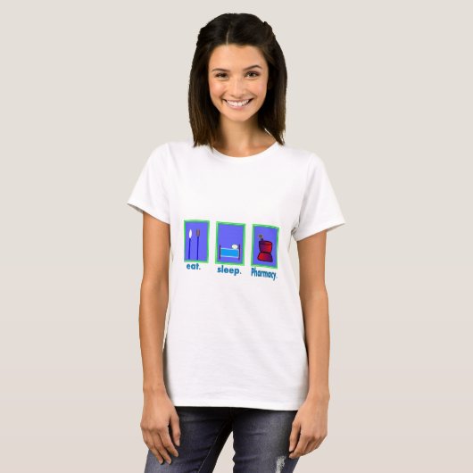 Eat Slaap Pharmacofiel Gifts T-shirt (Voorkant volledig)