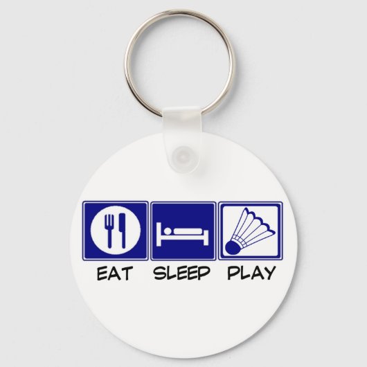 Eat, Slaap, Play Badminton Sleutelhanger (Voorkant)