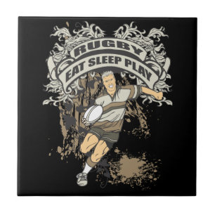 Eat, Slaap-Play Rugby Tegeltje