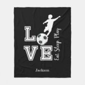 Eat, Slaap, Play Soccer Fleece Deken (Voorkant)