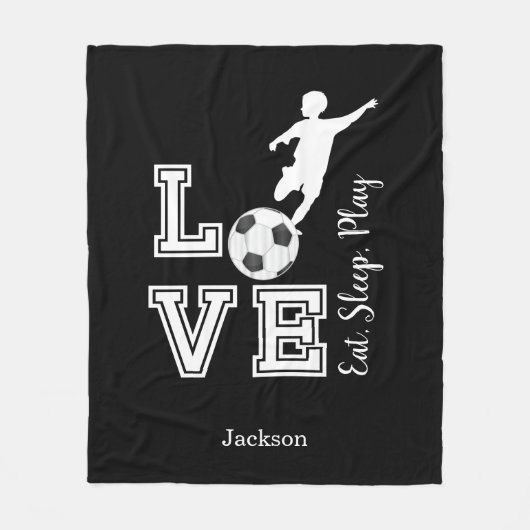 Eat, Slaap, Play Soccer Fleece Deken (Voorkant)