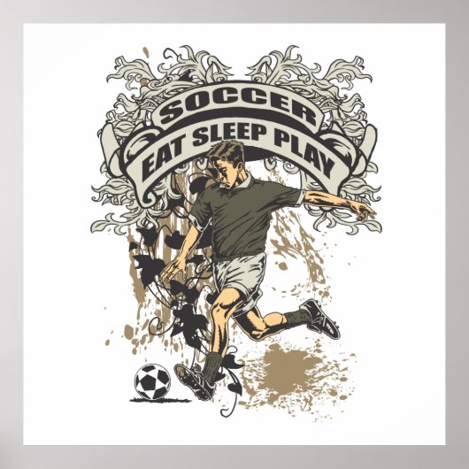Eat, Slaap, Play Soccer Poster (Voorkant)