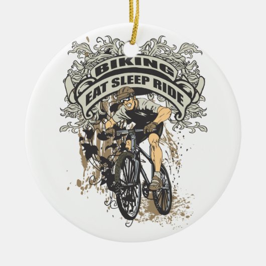 Eat, Slaap, Ride Biking Keramisch Ornament (Voorkant)