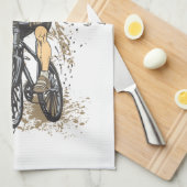 Eat, Slaap, Ride Biking Theedoek (Quarter Fold)