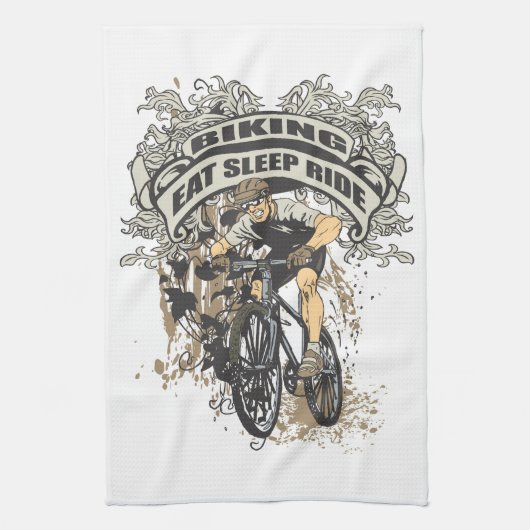 Eat, Slaap, Ride Biking Theedoek (Verticaal)