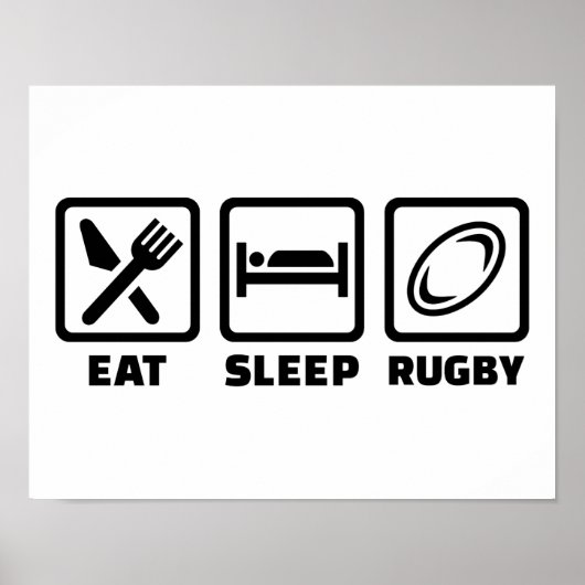 Eat slaap Rugby Poster (Voorkant)