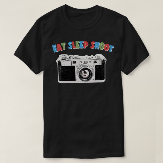 Eat Slaap Shoot Camera Geek Gift Design T-shirt (Design voorkant)