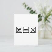 Eat slaap skiing briefkaart (Staand voorkant)
