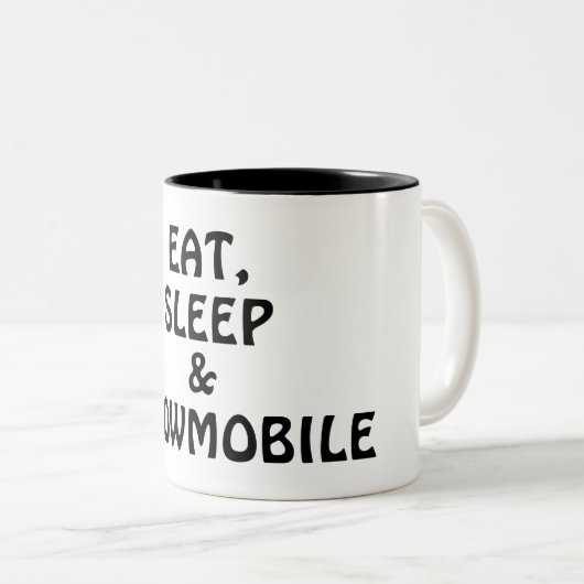Eat, Slaap, Snowmobile Tweekleurige Koffiemok (Voorkant rechts)
