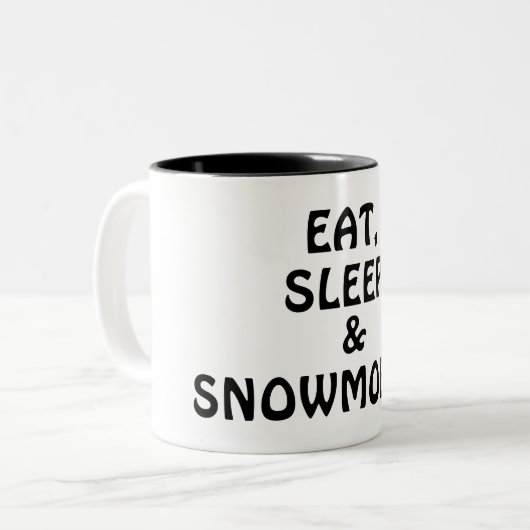 Eat, Slaap, Snowmobile Tweekleurige Koffiemok (Voorkant links)