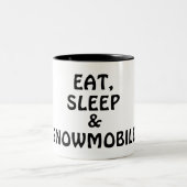 Eat, Slaap, Snowmobile Tweekleurige Koffiemok (Center)