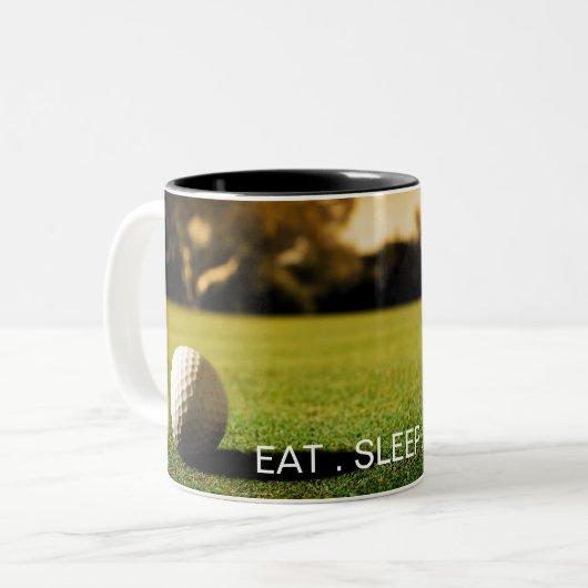 Eat, Slaap, Speel Golf Coffee Mok (Voorkant links)