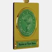 Eat, Slaap, Speel Lacrosse kerstversiering Verguld Banner Ornament (Rechts)