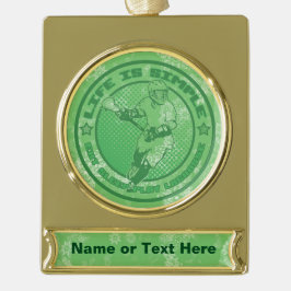 Eat, Slaap, Speel Lacrosse kerstversiering Verguld Banner Ornament