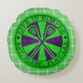 Eat, Slaap, Speel Lacrosse-kussen Rond Kussen