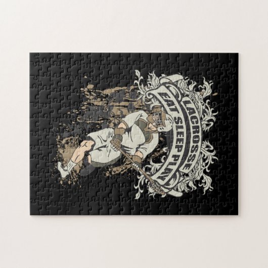 Eat, Slaap, Speel Lacrosse Legpuzzel (Horizontaal)