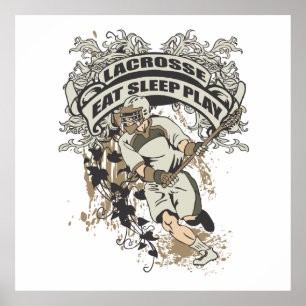 Eat, Slaap, Speel Lacrosse Poster