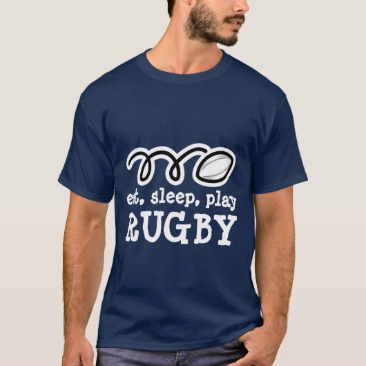 Eat slaap speelt rugby t-shirt | Mannen kleding (Voorkant)