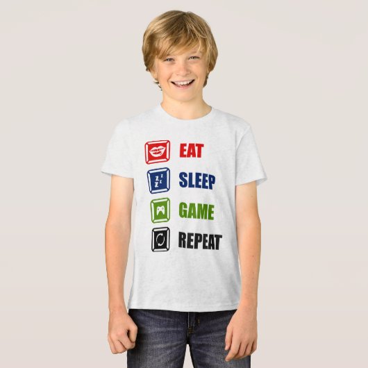 Eat, slaap, spel, herhalen Tri-Blend shirt (Voorkant volledig)