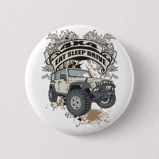 Eat, Slaap, Station 4x4 Ronde Button 5,7 Cm (Voorkant)