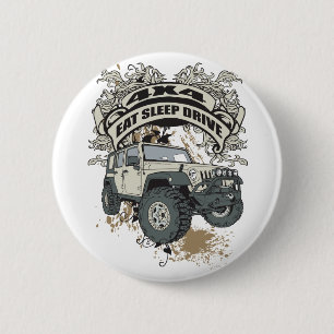 Eat, Slaap, Station 4x4 Ronde Button 5,7 Cm