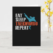 Eat slaap taekwondo herhaalde kaart (Gele Bloem)