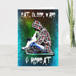 Eat, slaap, tape en een Happy Birthday-kaart Kaart