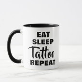 Eat slaap tattoo herhaal koffie mok kunstenaar (Links)
