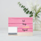 Eat, Slaap, Vertaal, Herhaal Briefkaart (Staand voorkant)