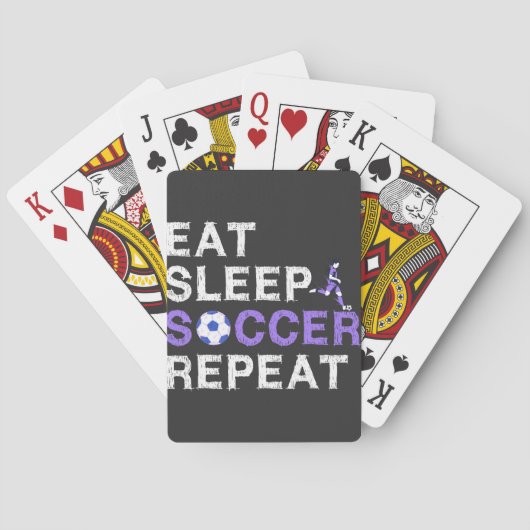 Eat + Slaap + voetbal + Herhalen Pokerkaarten (Achterkant)