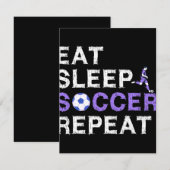 Eat + Slaap + voetbal + Herhalen Save The Date (Voorkant / Achterkant)