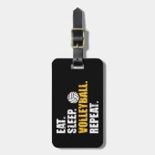 Eat slaap volleybal herhaalde bagagelabel (Voorkant verticaal)