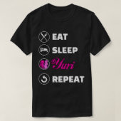 Eat slaap yuri-herhaling t-shirt (Design voorkant)
