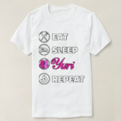 Eat slaap yuri-herhaling t-shirt (Design voorkant)