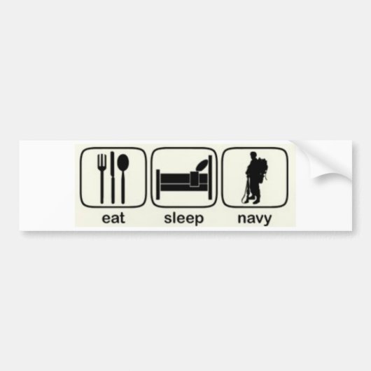 Eat, Slaap, Zeemacht Bumpersticker (Voorkant)