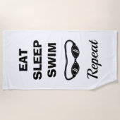 Eat slaap zwemmen herhaalt grappige bril strandhan strandlaken (Voorkant)