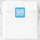 Eat slaap zwemmen herhaalt grappige stickers voor  (Tas)