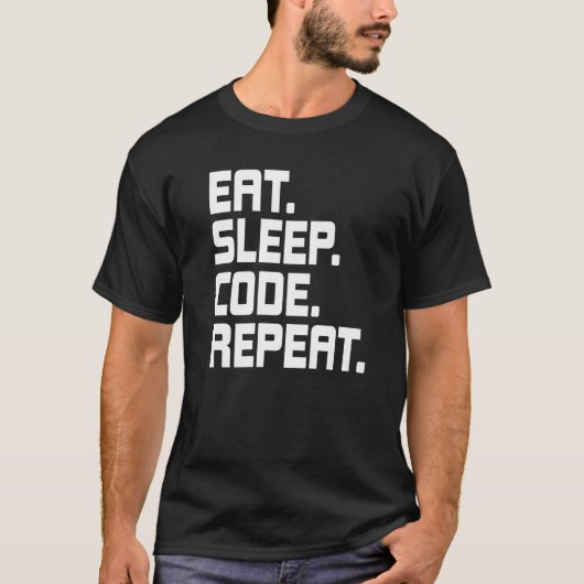 Eat Slaapcode Coderingsprogrammer herhalen T-shirt (Voorkant)