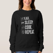 Eat Slaapcode Coderingsprogrammer herhalen Trui (Voorkant)