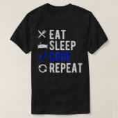 Eat Slaapcode Herhaal Coder Outfit Programmer Cade T-shirt (Design voorkant)