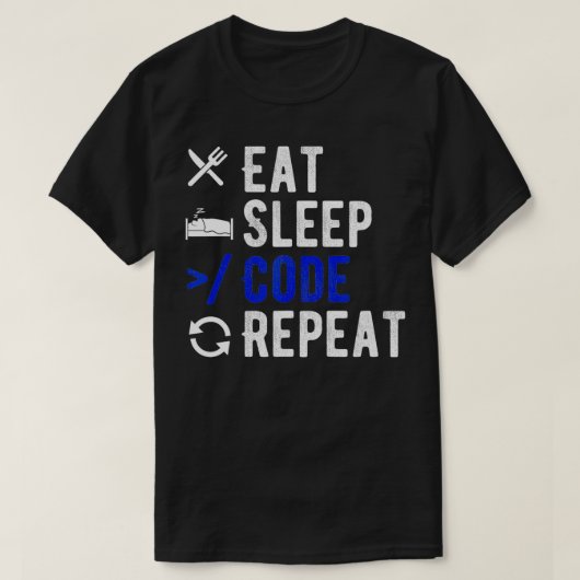 Eat Slaapcode Herhaal Coder Outfit Programmer Cade T-shirt (Design voorkant)
