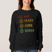 Eat Slaapcode Herhaal Computer Geek Programming C Trui (Voorkant)