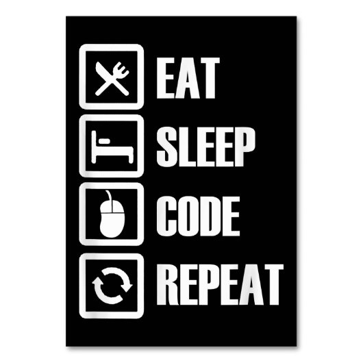Eat Slaapcode Herhalingscoderingssoftware engineer Kaart (Voorkant)