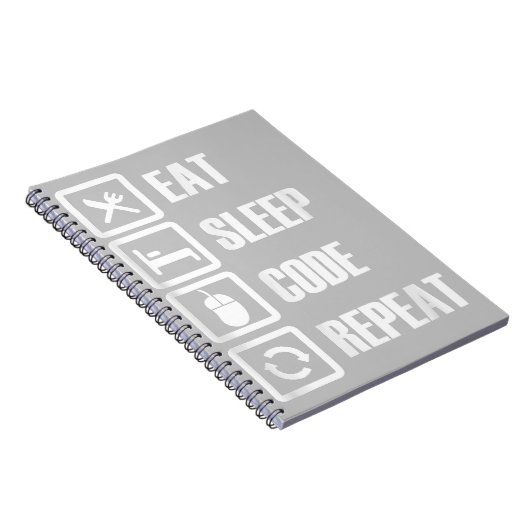 Eat Slaapcode Herhalingscoderingssoftware engineer Notitieboek (Rechterzijde)